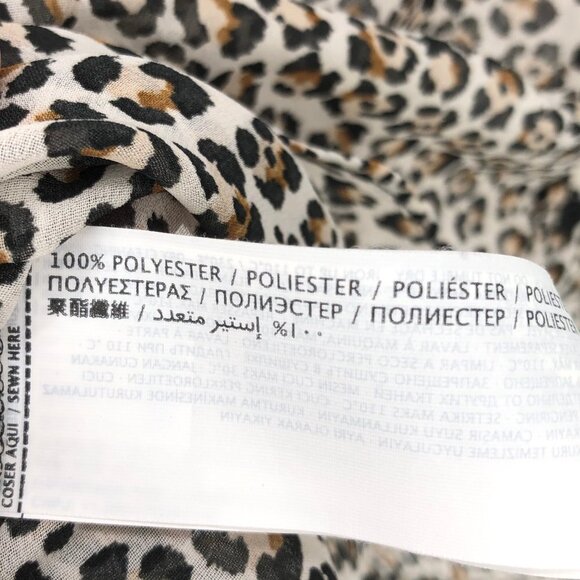 MNG Suit Mango Sheer Leopard Print Button Up Top S - Picture 6 of 7